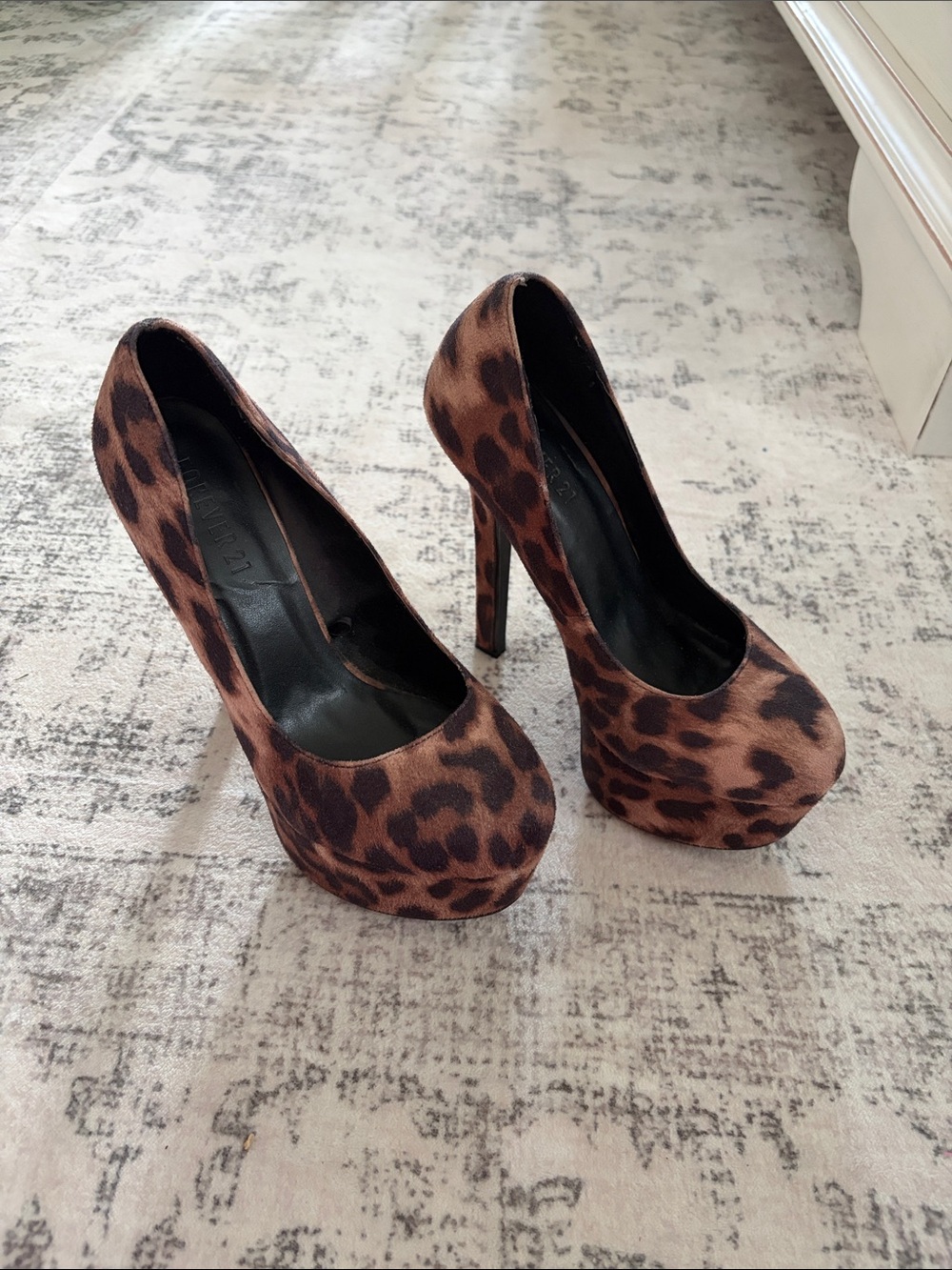 Forever 21 Leopard Print Platform Heels - Brown